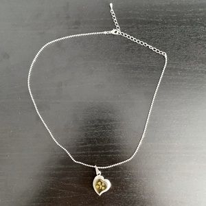 Four Leaf Clover Heart Necklace